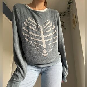WILDFOX Skeleton Heart Sweater
